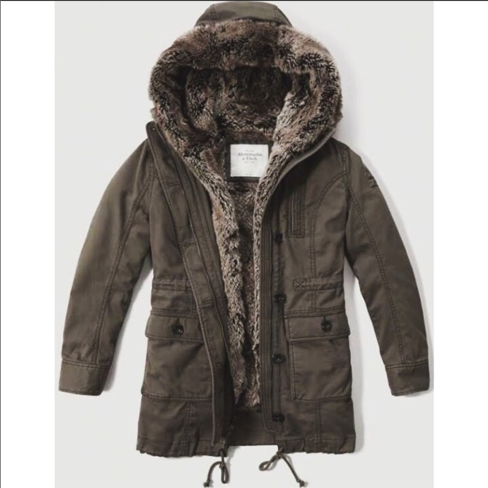 A&F faux fur parka